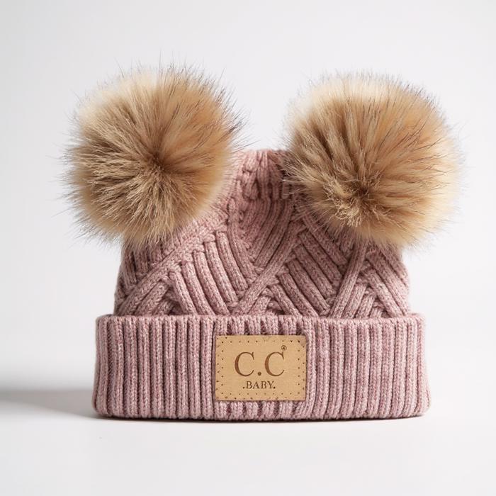 C.C® Baby Beanie Pom Criss-Cross Hats