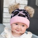 Light Melange Grey | Newborn - 12 Month C.C® Beanie Double Pom Baby Leopard Winter Hats,