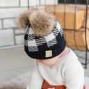 New Candy Pink/Ivory | Ages 1-5 C.C® Beanie Baby & Kids Buffalo Plaid Double Pom Hats