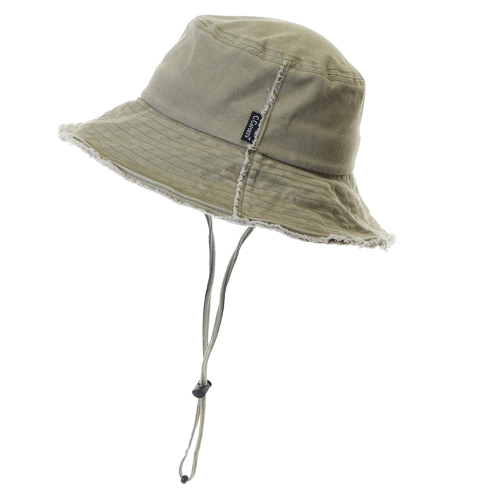 CC Frayed Washed Denim Bucket Hat