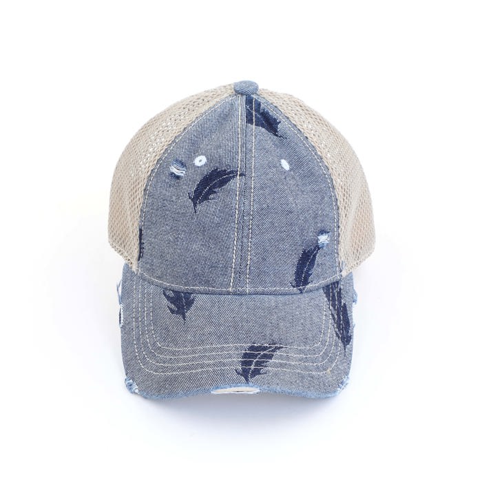 CC Spring Motif Jacquard Denim Pony Cap