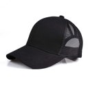 Black CC Solid Messy Bun Pony Cap Women