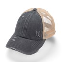 Charcoal/Beige CC Multi-Level Criss Cross Women's Baseball Ponytail Cap Hat