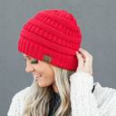 Red C.C® Beanie Criss-Cross Pony Hats