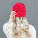 Red C.C® Beanie Criss-Cross Pony Hats