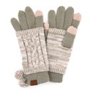 Rose CC Touchscreen Glove w/ Cuff & Pom