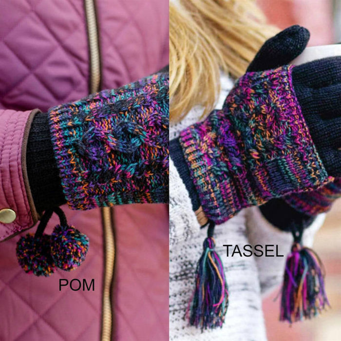 CC Touchscreen Glove w/ Cuff & Pom