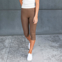 Mocha  (Fits Pant Size 0-9) Premium Stretch Soft High Waisted Jeggings for Women- Capri- Denim Leggings - Cotton Stretch Blend