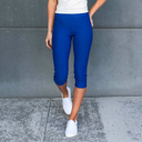 Royal Blue  (Fits Pant Size 0-9) Premium Stretch Soft High Waisted Jeggings for Women- Capri- Denim Leggings - Cotton Stretch Blend