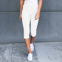 White (Fits Pant Size 11-13) Premium Stretch Soft High Waisted Jeggings for Women- Capri- Denim Leggings - Cotton Stretch Blend