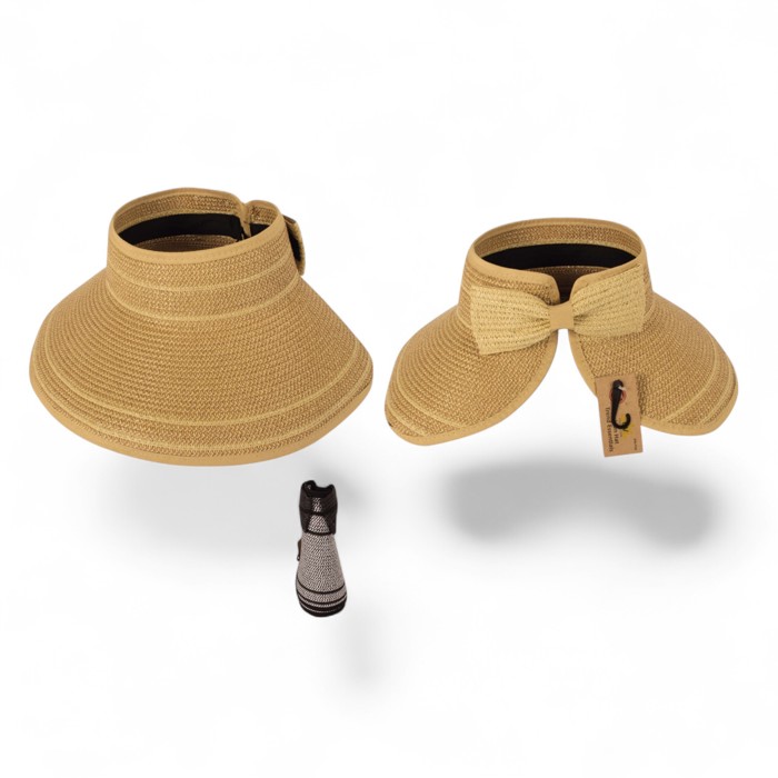 Easy Rollable Straw Visor Hat