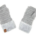 Light Melange Grey C.C® Fingerless Gloves