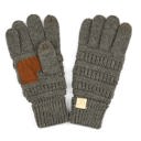 Dark Melange Grey C.C Kids Size Touchscreen Gloves