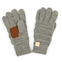 Light Melange Grey C.C Kids Size Touchscreen Gloves