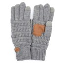 Junior Light Melange Grey - JUNIOR (9" TOTAL) C.C® Gloves Phone Touchscreen Tech Unisex, Adult Junior