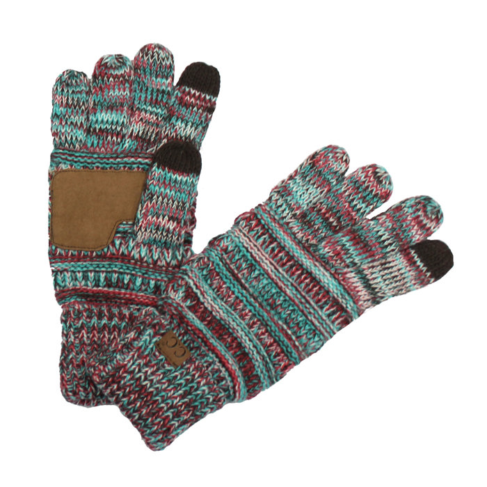 CC Brand Multi-Toned Touchscreen Tech Phone Gloves Winter Accessories