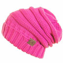 New Candy Pink C.C® Slouchy Beanie | Minimalist Knit | Unisex
