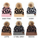 Latte Leopard C.C® Beanie Soft Leopard Pom Hats, Women Teen Girls