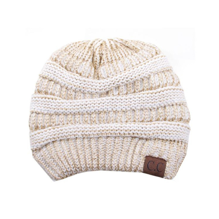 C.C® Beanie Cozy Metallic Cable Knit Skully Hats