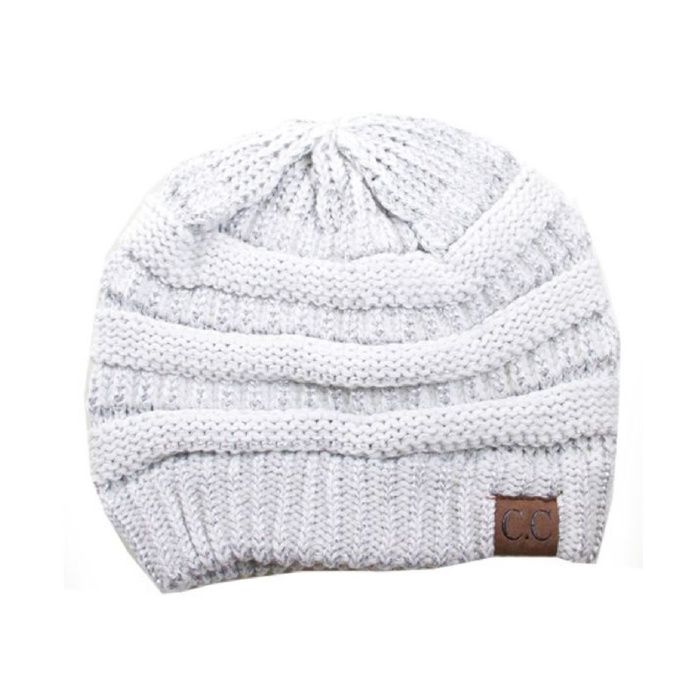 C.C® Beanie Cozy Metallic Cable Knit Skully Hats