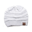 Metallic Ivory/Silver | Youth - Adult C.C® Beanie Cozy Metallic Cable Knit Skully Hats