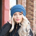 Metallic Dark Denim | Youth - Adult C.C® Beanie Cozy Metallic Cable Knit Skully Hats