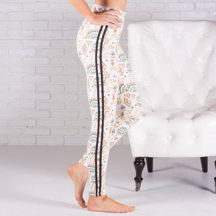 Ultra Soft Printed Leggings w/ Stripe (New Mix)