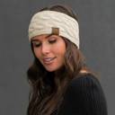 Navy C.C® Beanie Cable-Knit Lined Head Wrap for Women Hair Accessories
