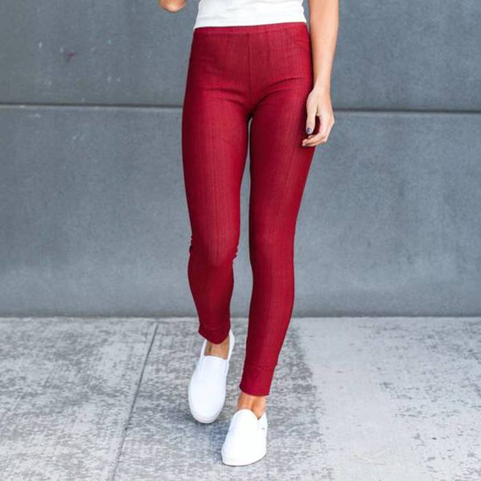 Premium Stretch Soft High Waisted Jeggings for Women - Denim Leggings - Cotton Stretch Blend - Long