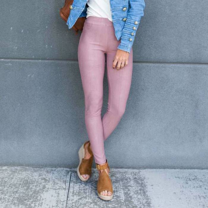 Premium Stretch Soft High Waisted Jeggings for Women - Denim Leggings - Cotton Stretch Blend - Long