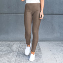 XL-2XL (Pant Size 11-13) Long - Mocha Premium Stretch Soft High Waisted Jeggings for Women - Denim Leggings - Cotton Stretch Blend - Long