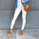 XL-2XL (Pant Size 11-13) Long - White Premium Stretch Soft High Waisted Jeggings for Women - Denim Leggings - Cotton Stretch Blend - Long