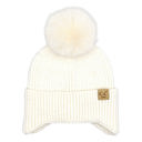 Ivory C.C® Toasty and Warm Pom Ear Flap Kids Beanie
