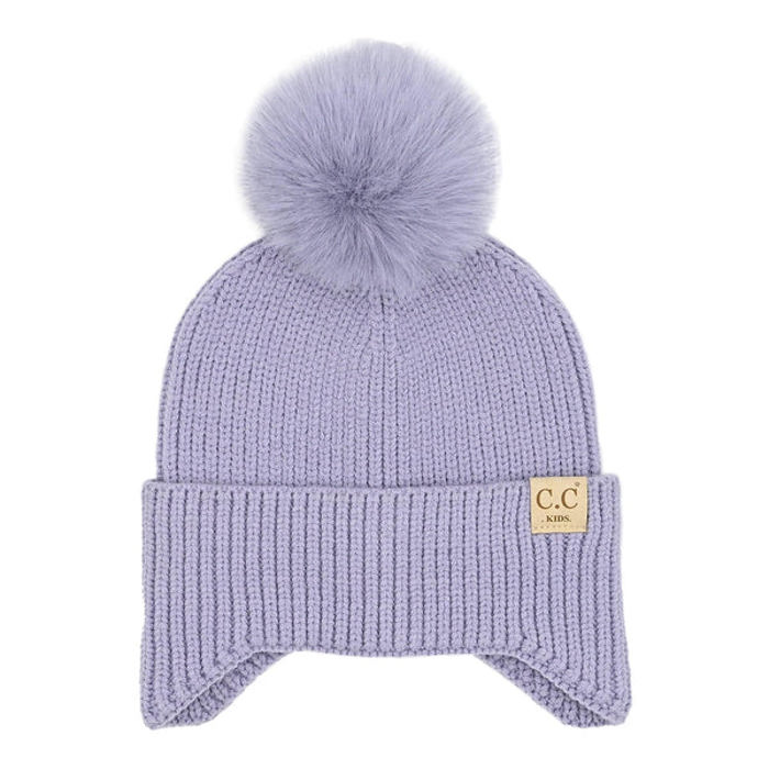 C.C® Toasty and Warm Pom Ear Flap Kids Beanie
