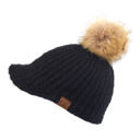 Black CC Kid and Adult Sizes Winter Knitted Ball Cap Beanie