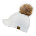 Ivory CC Kid and Adult Sizes Winter Knitted Ball Cap Beanie