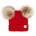 Red - (Ages 7 up to Adult) C.C® Kids Double Pom Beanies Hats