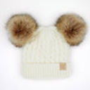 Ivory -(Size 1T to 4T) C.C® Kids Double Pom Beanies Hats