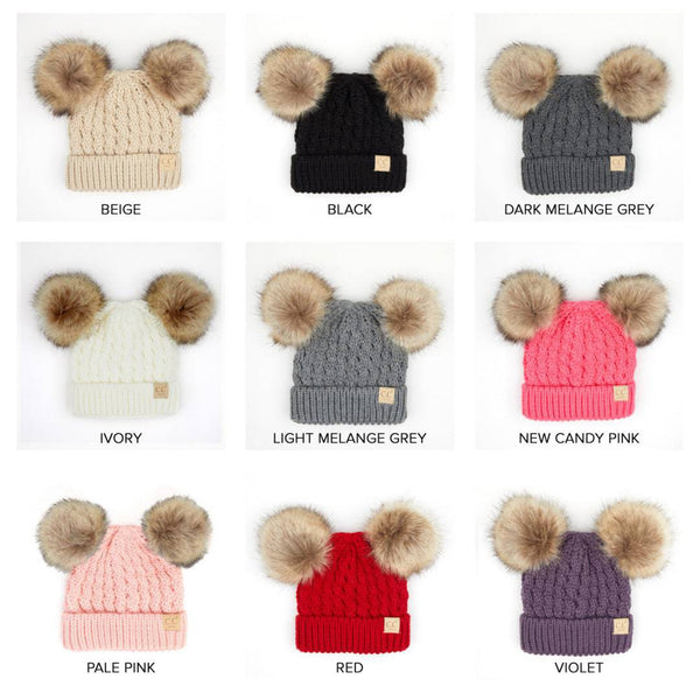 C.C® Kids Double Pom Beanies Hats