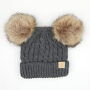 Violet  -(Size 1T to 4T) C.C® Kids Double Pom Beanies Hats