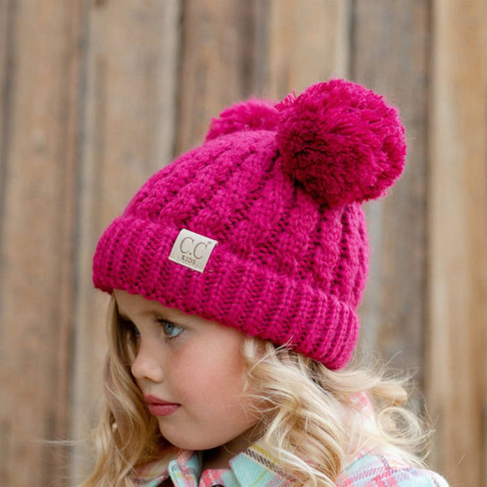 CC Kids Double Pom Kids Toddler to Adult Winter Beanies