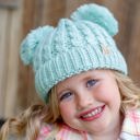 Mint - Ages 1-5 CC Kids Double Pom Kids Toddler to Adult Winter Beanies