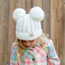 Mint - Ages 1-5 CC Kids Double Pom Kids Toddler to Adult Winter Beanies