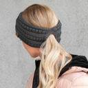Light Melange Grey CC Lined Pony Head Band | Adult and Kid Sizes