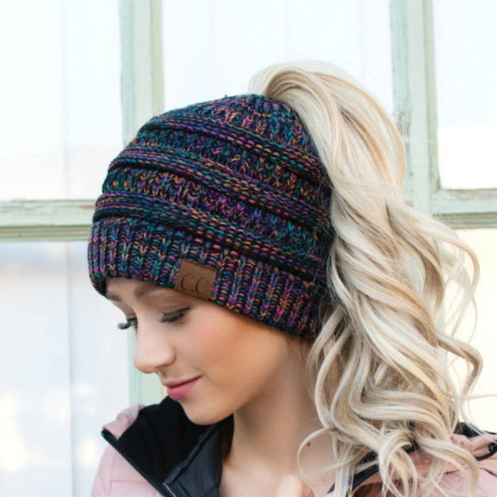 C.C® Kids Youth Toddler Ages 1-5 Multi-Toned Ponytail Beanie