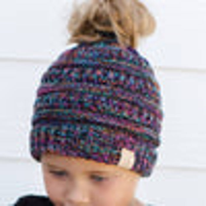 C.C® Kids Youth Toddler Ages 1-5 Multi-Toned Ponytail Beanie
