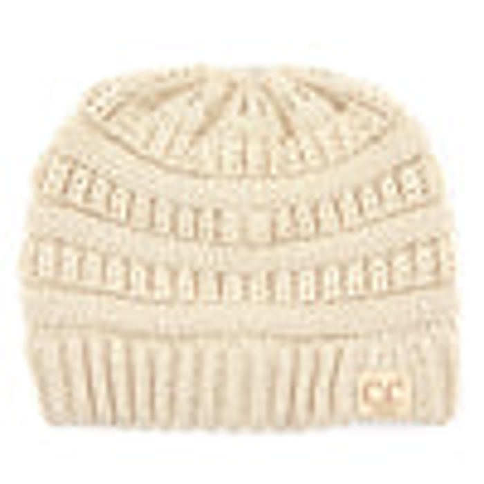 CC Messy Bun Adults and Kids Ponytail Beanies Hats