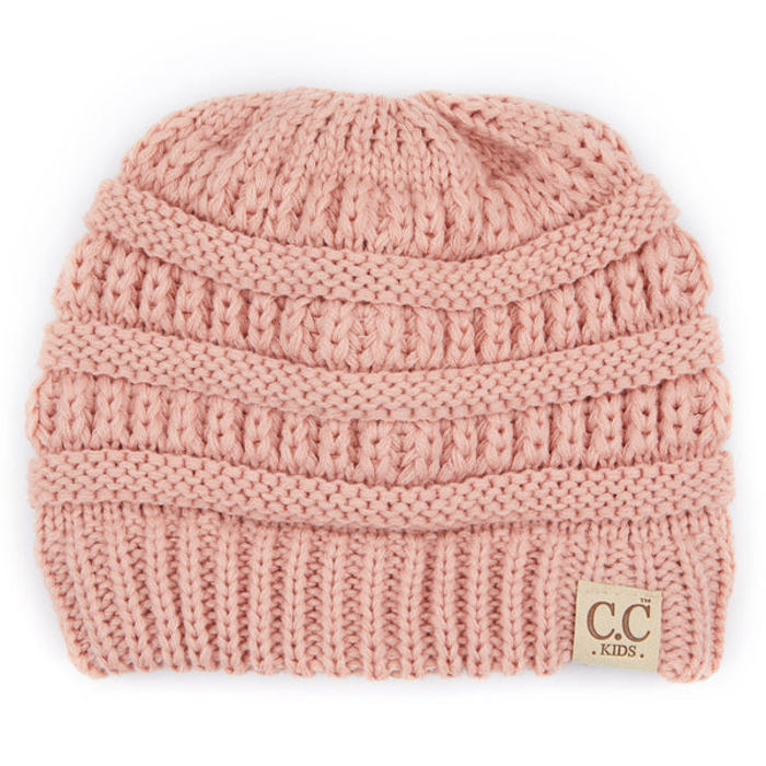 CC Messy Bun Adults and Kids Ponytail Beanies Hats