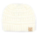 Ivory CC Messy Bun Adults and Kids Ponytail Beanies Hats