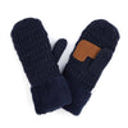Navy CC Brand Sherpa Lined Mittens Unisex Winter Accessories